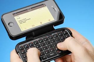 Illustration for article titled This iPhone Case Packs a QWERTYriffic Flip-Out Keyboard